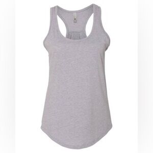 NWOT Next Level Apparel 6338 Women's Gathered Racerback Tank Heather Grey Small
